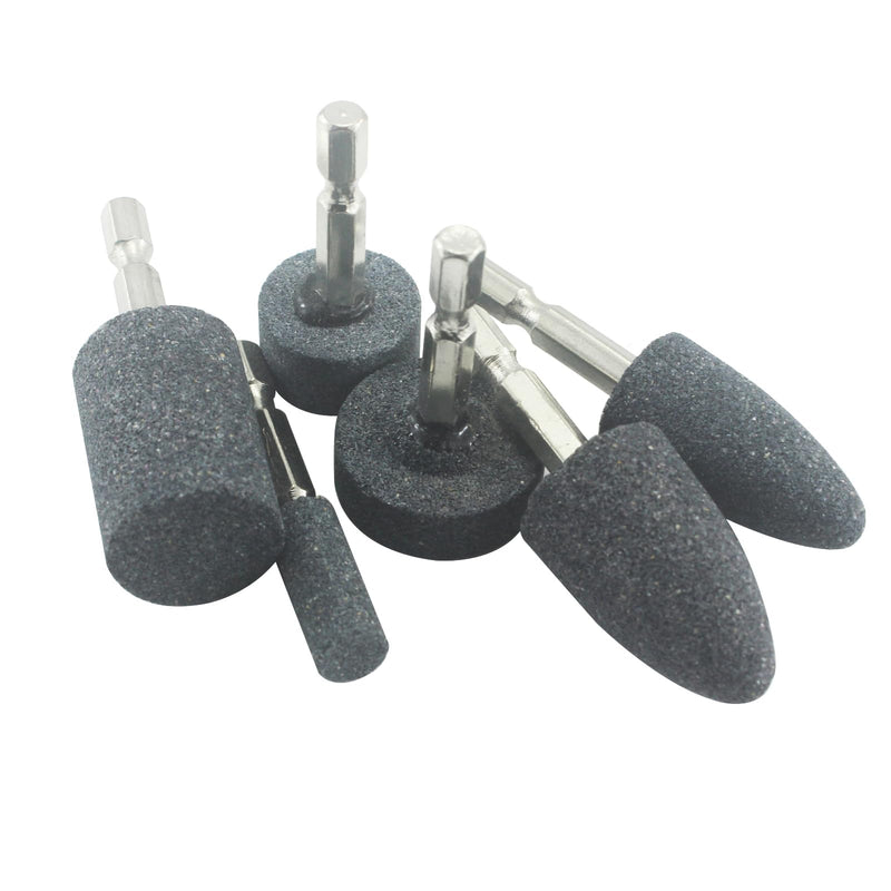 [Australia - AusPower] - Luo ke 6 Pcs Rotary Grinding Stone, 1/4'' Hex Shank Abrasive Stone Mounted Grinding Point for Rotary Tool Drill 