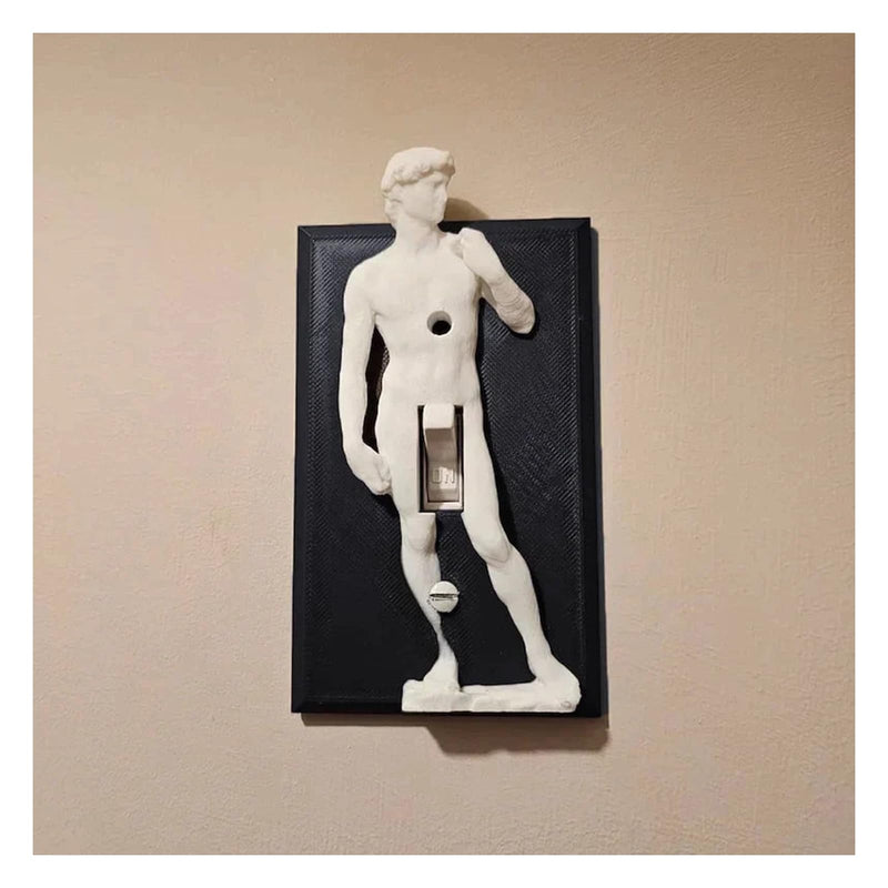[Australia - AusPower] - Funny Light Switch Cover, Extremely Creative and Humorous Light Switch Covers, Michelangelo's David, Sculptural Light Switch Cover Plate, 3D Sculpture Switch, Light Switch Cover Decorative (Black) Black 