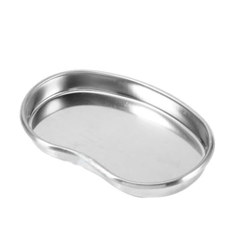 Stainless Steel Kidney Tray Small Medical Curved Shape Professional Surgical Tray for Medical Waste Instruments (19cm x 11cm x 2.5cm)