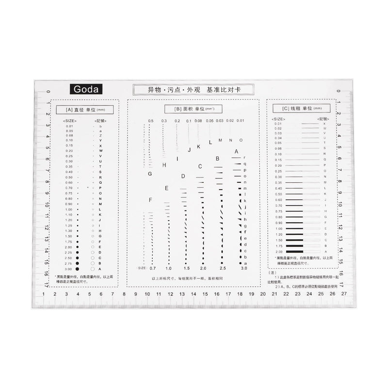 [Australia - AusPower] - HARFINGTON High Precision SEC Size Estimation Chart 27x17cm Covered Transparency Flaw Detection Film Ruler for Diameter Area and Line Width Defects Measuring 