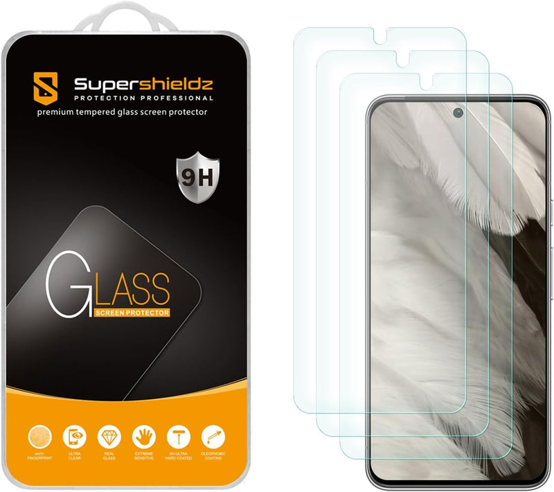 [Australia - AusPower] - Supershieldz (3 Pack) Designed for Google Pixel 8 Tempered Glass Screen Protector, 0.33mm, Anti Scratch, Bubble Free Pixel 8 (6.2 inch) 