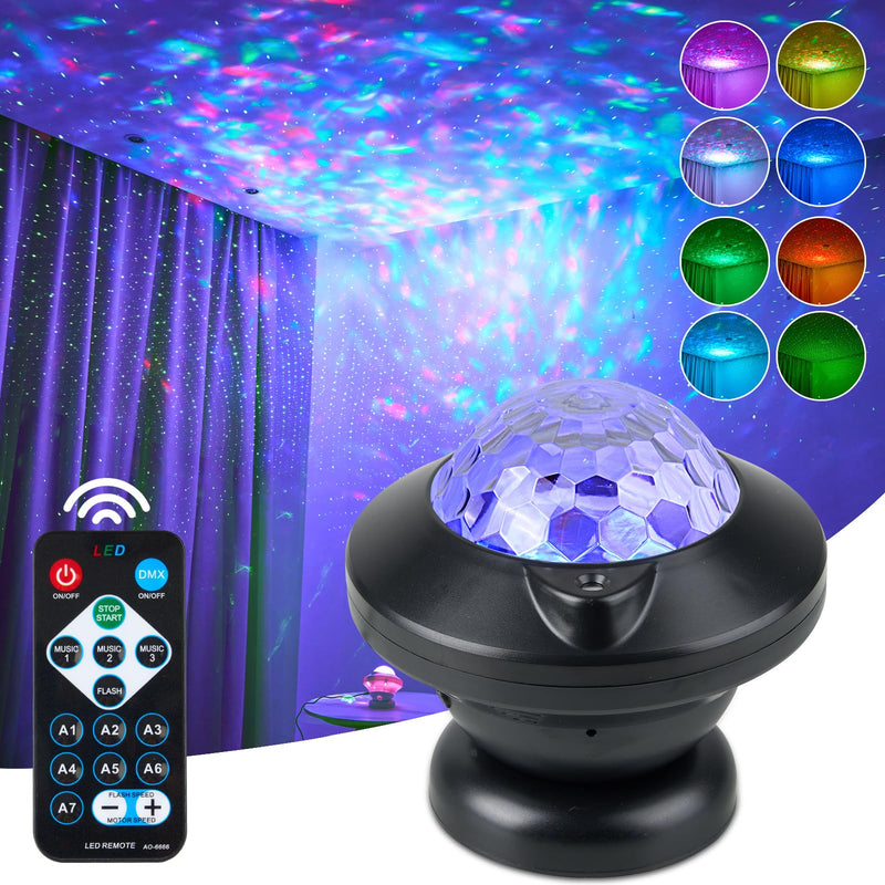 [Australia - AusPower] - LLUOTE Aurora UFO Projector, Changeable LED Nebula Light, Adult Night Light Projector for Bedroom, Performance, Children's Birthday Gift, Room Decoration, Christmas Gift. Black 