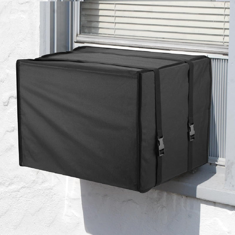 [Australia - AusPower] - Beautyflier Air Conditioner Cover Outdoor, Black Dust-proof Waterproof AC Cover, Air Conditioner Insulation Cover for Outside Unit, Outdoor Window AC Protection Cover, 21Wx15.5Dx15H 600D Waterproof Oxford Fabric 