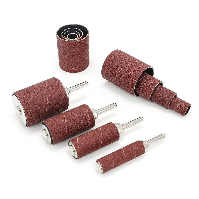 [Australia - AusPower] - 2”Long Sanding Drums and Sleeves Set with 1/4”shank for Drill or Drill Press, Sanding Drum Kit for Sanding Smoothing Shaping Polishing Fiberglass Wood Metals, 60,80,120 Grit-16pack 16PCS 