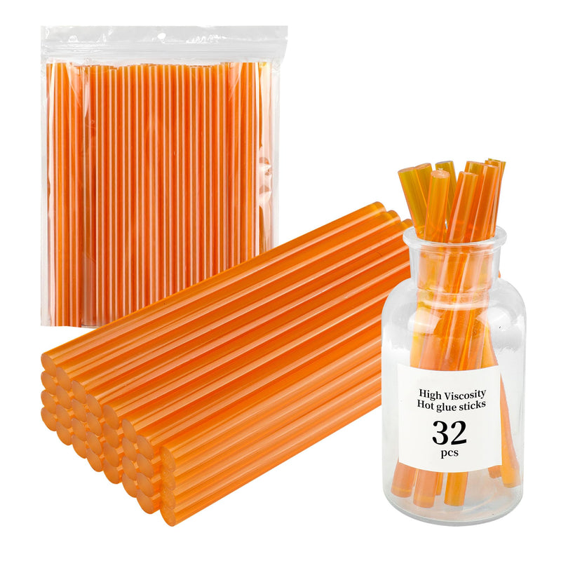 [Australia - AusPower] - MATUFF Yellow High Viscosity Hot Glue Sticks, 32 pcs, 0.43' Dia x 8' Long, for DIY, Arts, Crafts, Repairs Full Size 0.43" x 8" inch 
