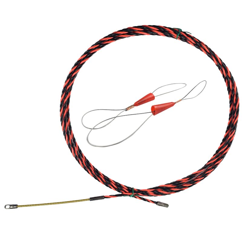 [Australia - AusPower] - 10M 33ft Fish Tape Cable Puller Kit 6.0mm Diameter 3 Wires Twisted with Guide Spring,PET Electrical Cable Puller Through Wall Wire Guide Device Threader Fish Cable Fastener. 33(ft) 