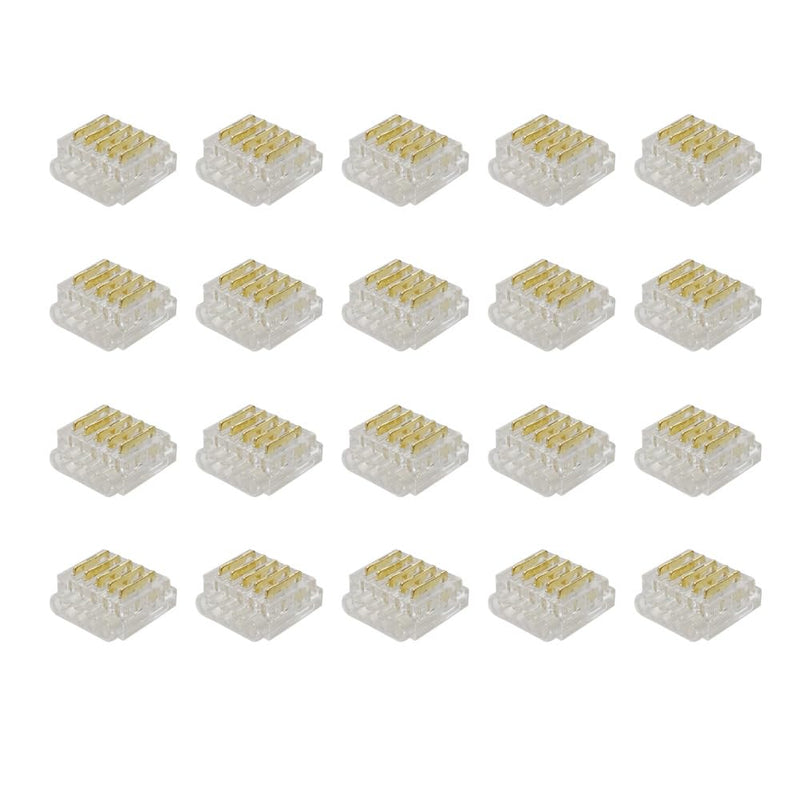 [Australia - AusPower] - Biantie La RGBW LED Strip Light Connectors - 5-Pin 10mm Solderless Clips for SMD 5050 Strip-to-Wire Joints (Pack of 20) 