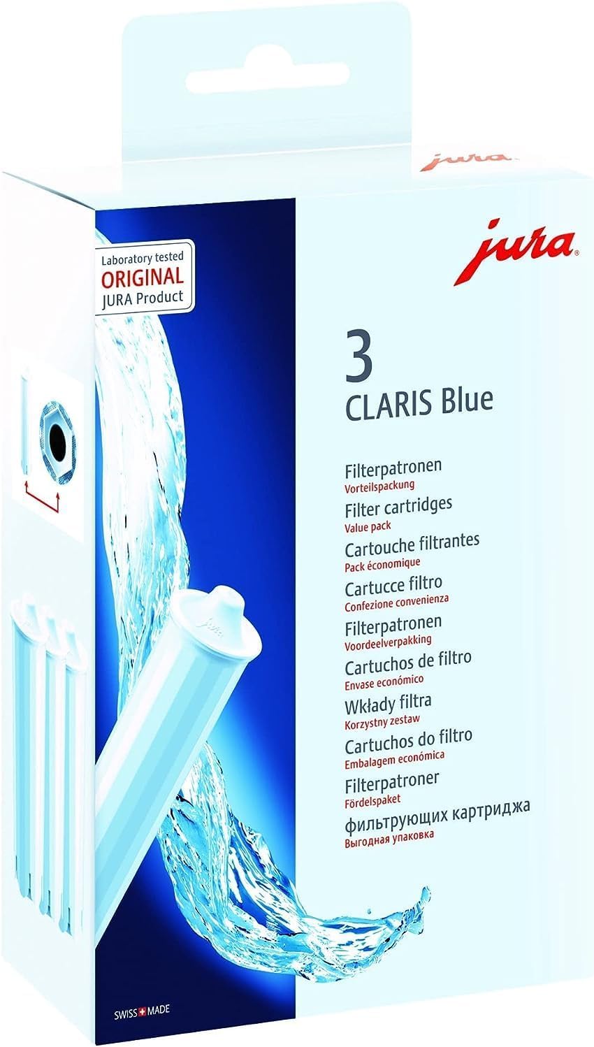 [Australia - AusPower] - Replacement Filter for Jura Claris Blue Clearyl Coffee Machine Water Filter Water Filter Cartridge Blue 3-Pack 