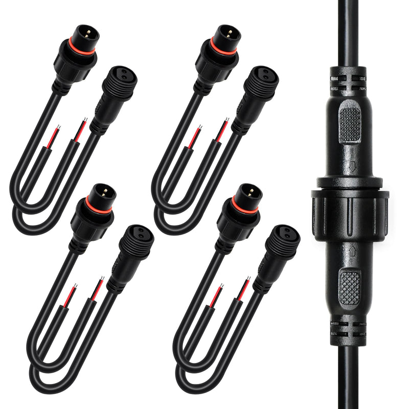 [Australia - AusPower] - CHCSHH 2 pin led Strip Connector 18AWG IP65 Male Female Connector 7.87in Extension Cable for Car,Truck,Boat,Indoor/Outdoor LED Waterproof Connectorï¼ˆ5 Pairsï¼‰. waterproof connectors 2pin 