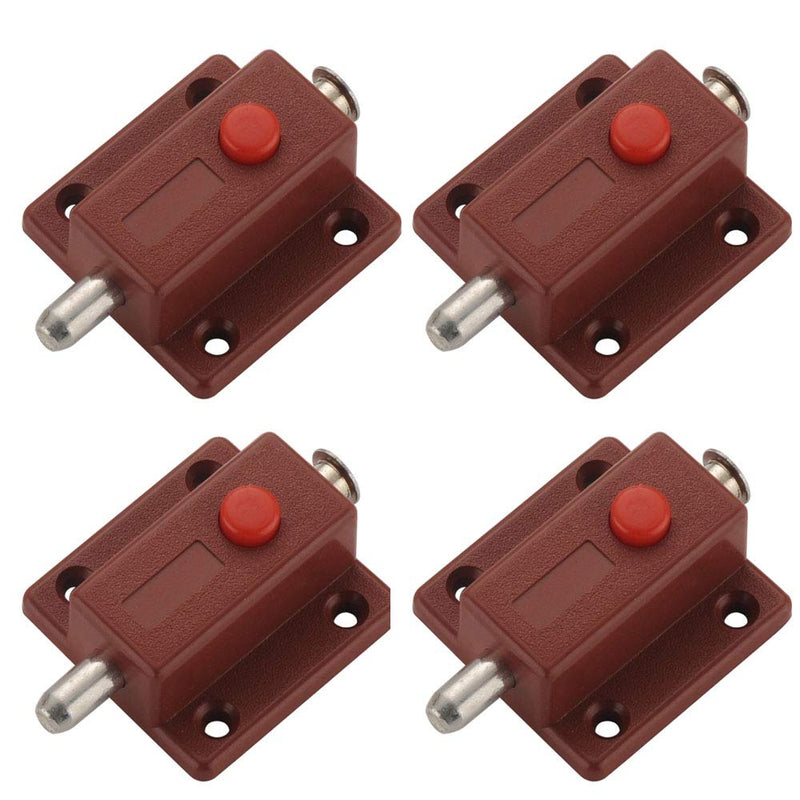 [Australia - AusPower] - 4 Piece Window Cabinet Button Spring Loaded Automatic Door Latch Lock Furniture Cabinet Drawer Door Bolt with Spring Button 