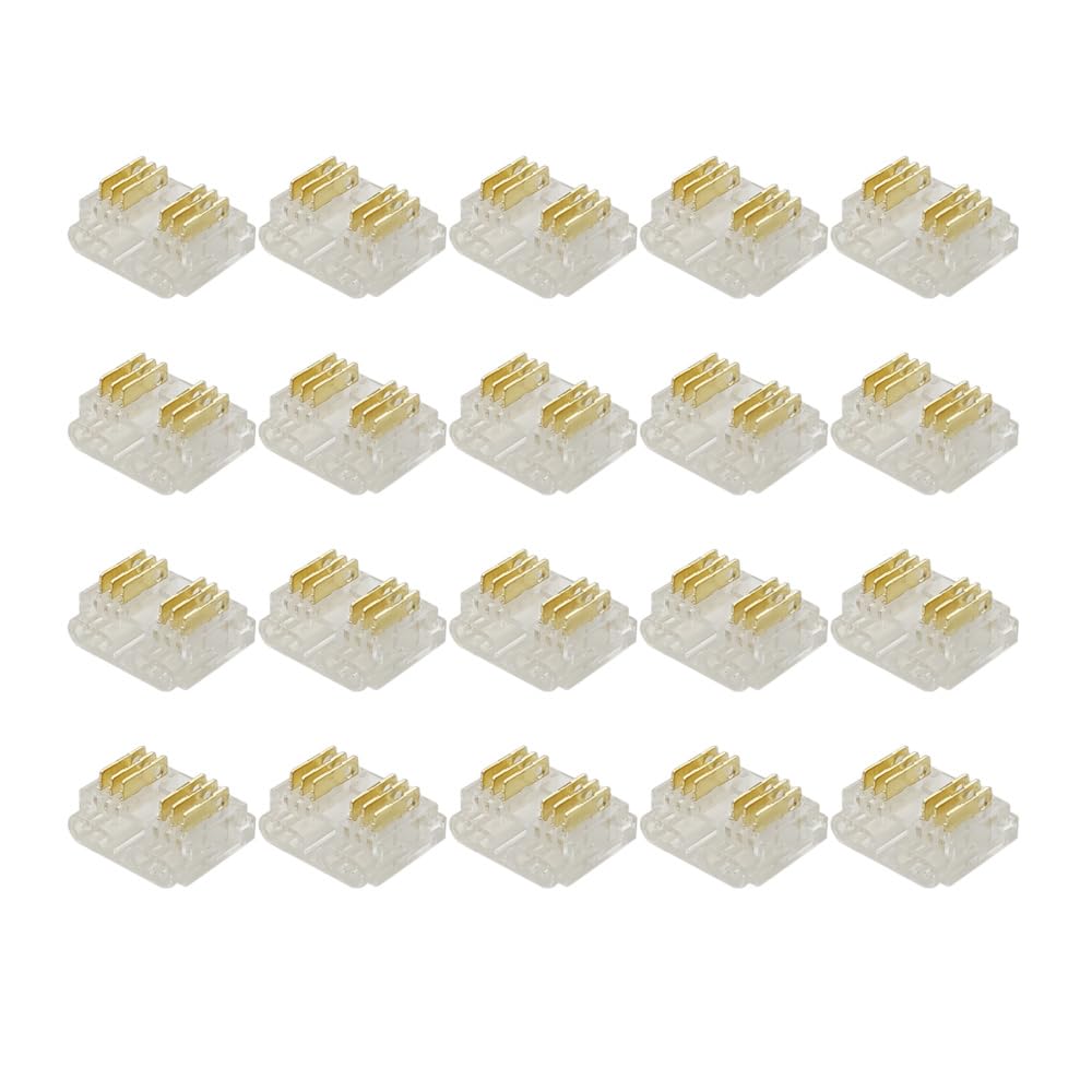 [Australia - AusPower] - Biantie La RGBWW LED Strip Light Connectors - 6-Pin 12mm Solderless Clips for COB Tape Strip-to-Wire Joints (Pack of 20) 