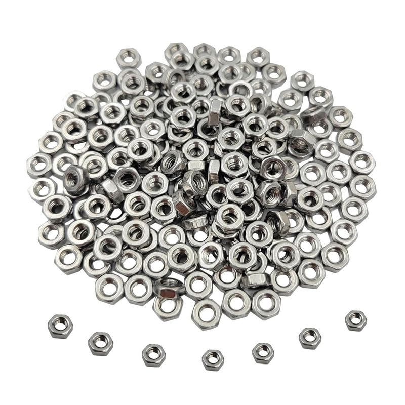 [Australia - AusPower] - Tom's world 100pcs M3-0.5 Hex Nut Stainless Steel 304(18-8) Metric Hexagon Nut for Bolts, Bright Finish, Full Thread (M3) 