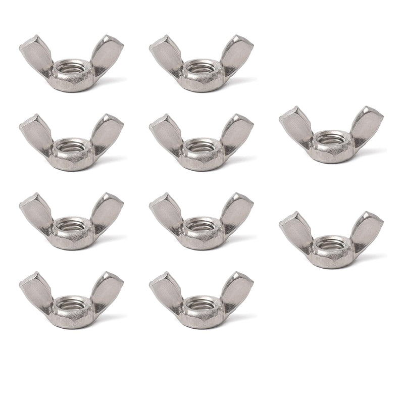 [Australia - AusPower] - M10 Wing Nuts Stainless Steel 304 Fasteners Parts Screws Hand Twist Tighten Ear Butterfly Nut,10Pcs 