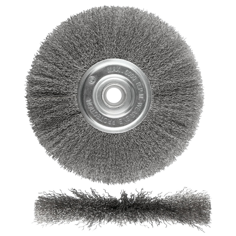 [Australia - AusPower] - 8-Inch Wire Wheel for Bench Grinder, 0.012 Carbon Steel Wire, Bench Wire Wheel Brush with 5/8" & 7/8" Arbor Hole, for Removal of Rust, Paint and Scale from Metal 1PC 8-Inch 