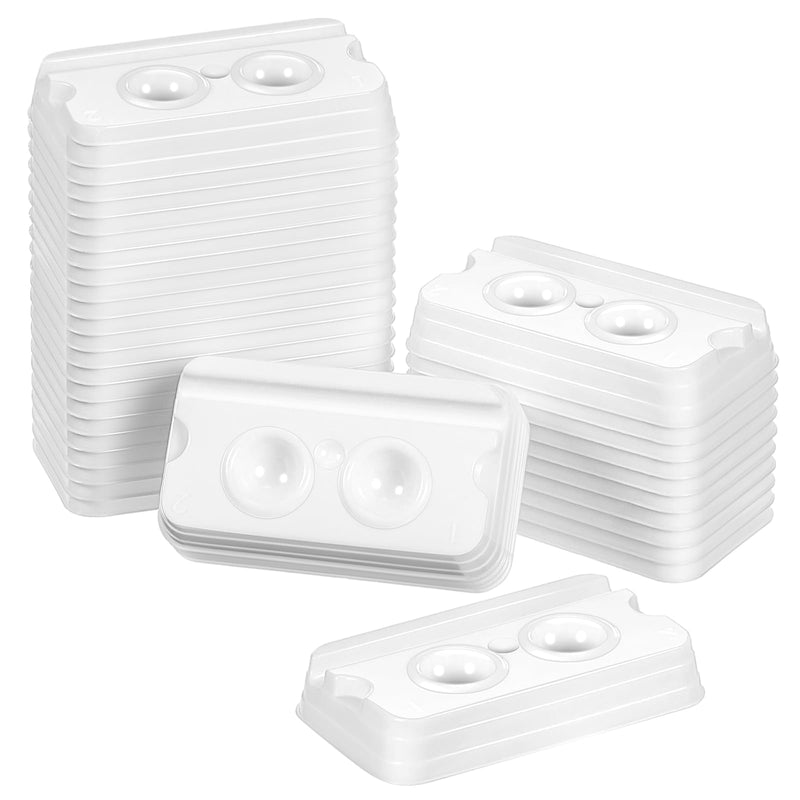 [Australia - AusPower] - 500 Pcs Disposable Dental Mixing Well 2 Wells Plastic Mini Mixing Trays for Mixing Materials (2 Wells, White) 500 