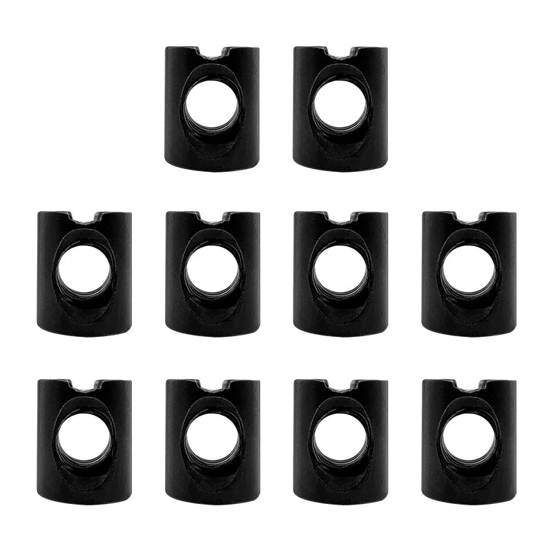 [Australia - AusPower] - 10 PCS Metric Black M6 Barrel Nuts Cross Dowels Slotted Nuts Baby Bed Crib Screws Hardware Replacement Kit for Bunk Bed Beds Headboards Chairs Furniture M6x10mmx12mm 