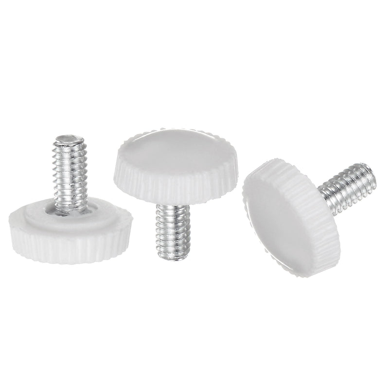 [Australia - AusPower] - uxcell 30pcs M4 x 6mm Male Thread Knurled Knobs, Thumb Screw Clamping Knobs Grip Plastic Handle Hand Knobs with Threaded Stud, White 