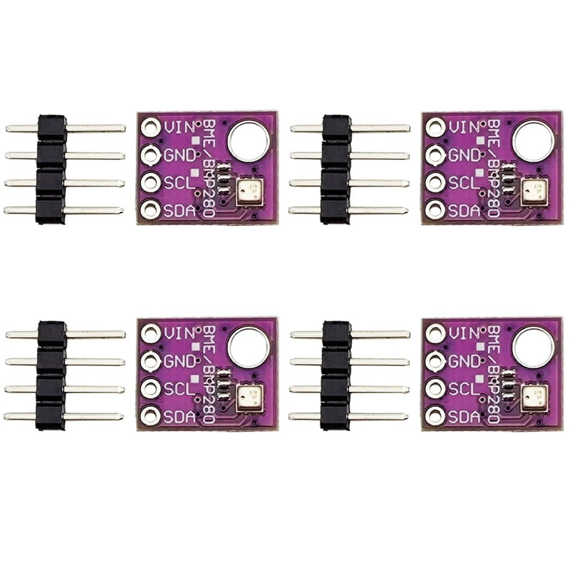 [Australia - AusPower] - 4Pcs GY-BME280-5 BME280 5V Atmospheric Pressure Sensor Temperature Humidity Module for Arduino 
