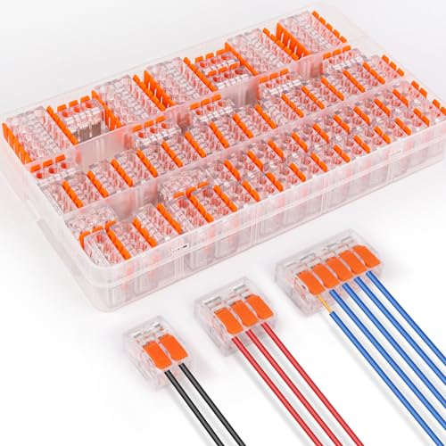Cable Connectors Cable Clamps Electric, Pack of 60 | 4 mm² conductor clamp luster terminals connection clamp quick connection terminals electrical installations connection orange