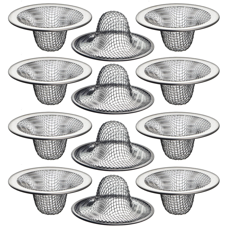 [Australia - AusPower] - 12 Pack - 2.125" Top / 1" Basket- Mesh Sink Drain Strainer Hair Catcher for Bathroom Sink, Utility, Slop, Laundry, RV and Lavatory 