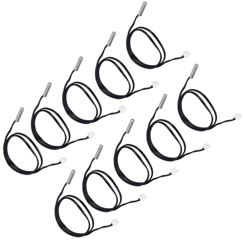 [Australia - AusPower] - 10Pcs Temperature Sensor Probe Thermistor Temp Transducer 5x25mm Cylindrical Head 500mm10K B3435 Thermal Temperature Probe, Thermistor Sensing Probe Thermistor Temp Transducer (10K B3435) 