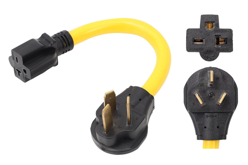[Australia - AusPower] - ONETAK NEMA 10-50P to 6-15R 6-20R 240V 30 Amp Prong Male Plug to 20 Amp 3 Prong Female Outlet Receptacle Generator Welder Dryer EV Charger Power Cord Adapter 