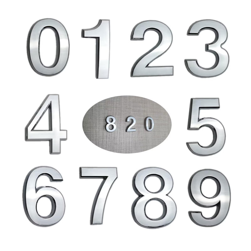 [Australia - AusPower] - 10 Pcs 3D Small Mailbox Numbers(0-9),1.4 Inch Self Adhesive House Numbers Sticker for Hotel Room Apartment Door and Address Sign,(1.4 Inch 0-9,Silver) Silver 1.4 inch 