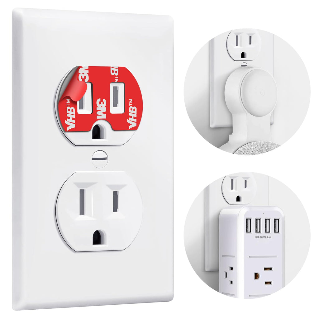 [Australia - AusPower] - pop-tech Adhesive Stickers for Loose Outlet Plug: 12 Pcs Double Sided Tape Fix Wall Plugs Socket - 3M Sticky for Outlet Wall Mount Holder WiFi Extender Electrical Multi Outlets Power Adapter 