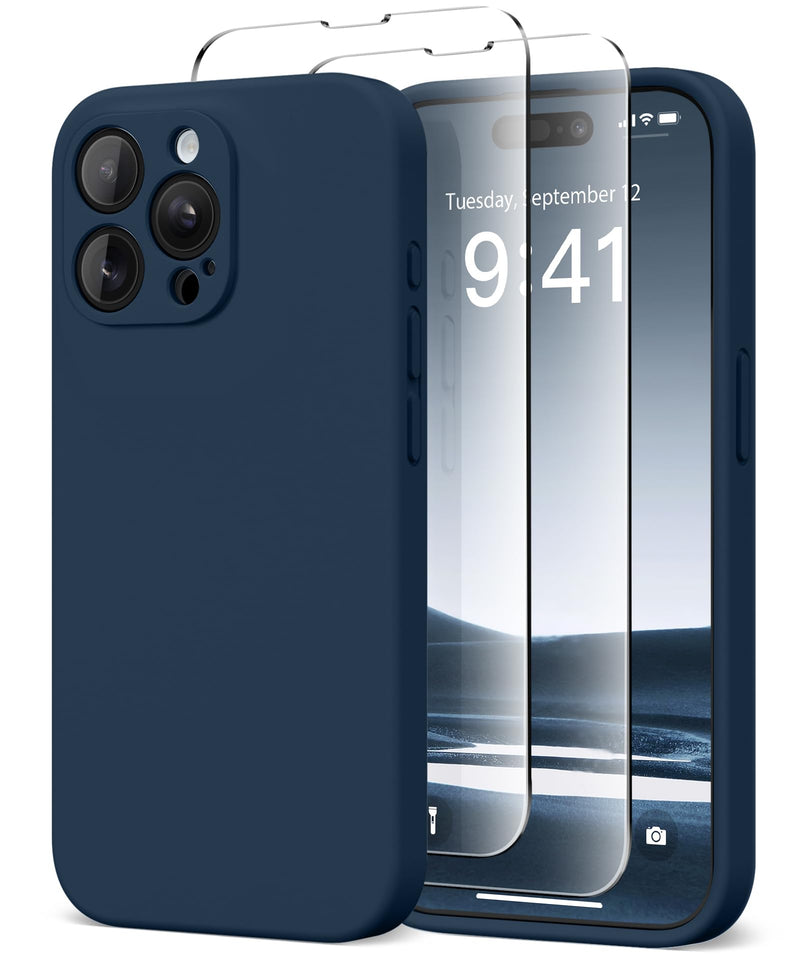 [Australia - AusPower] - Magnetic for iPhone 15 Pro Case, Compatible with MagSafe, [Full Camera Protection][2 Screen Protectors] Silicone Shockproof Protective Phone Case for iPhone 15 Pro 6.1", Cobalt Blue 