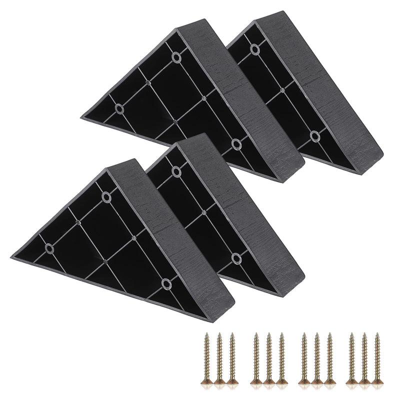 [Australia - AusPower] - OwnMy 4PCS Plastic Furniture Legs Heavy Duty Triangle Couch Legs Sofa Legs Replacement Kit, Universal Plastic Furniture Corner Legs Chair Legs Coffee Table Legs Black Couch Feets Cabinet Bed Risers 