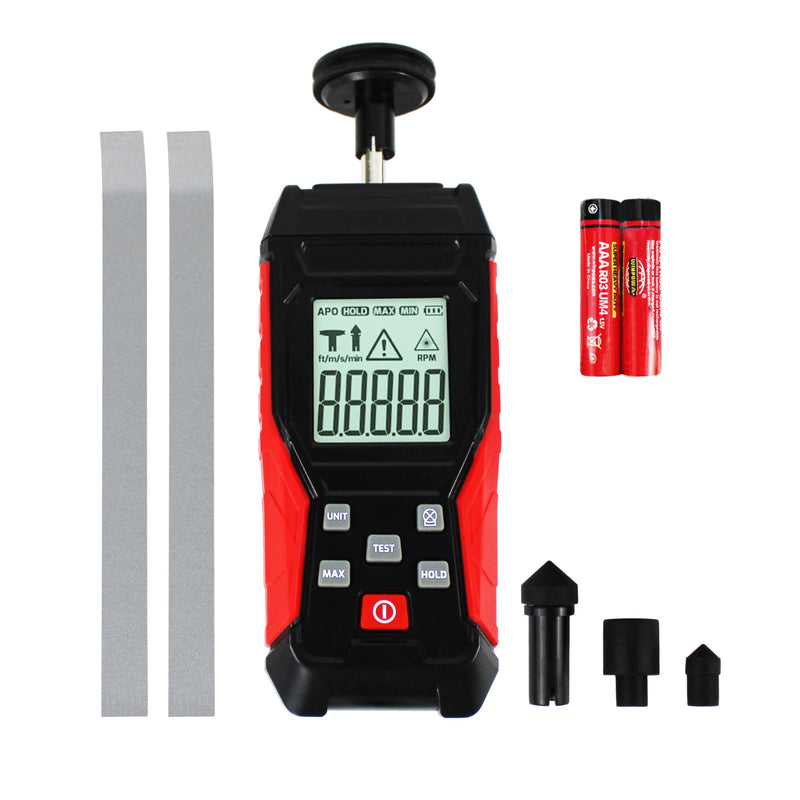 [Australia - AusPower] - HFS(R) Tachometer Contact & Non-contact Digital Tachometer, Non-Contact 3~100000RPM & Contact 3~19999RPM, High Accuracy RPM Tachometer 