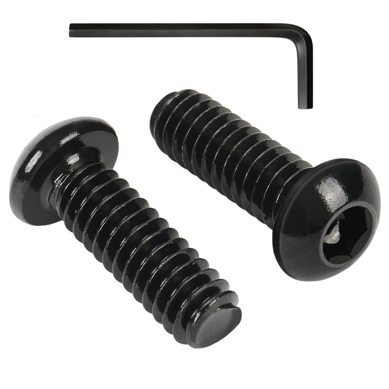 [Australia - AusPower] - 60Pcs 1/4-20 x 3/4" Button Head Socket Cap Bolts Screws,304 Stainless Steel 18-8,Black Zinc Plated,Fully Threaded,with Spanner Allen Hex Drive(VG10304) 3/4"(60 Pcs) 1/4-20 Black 