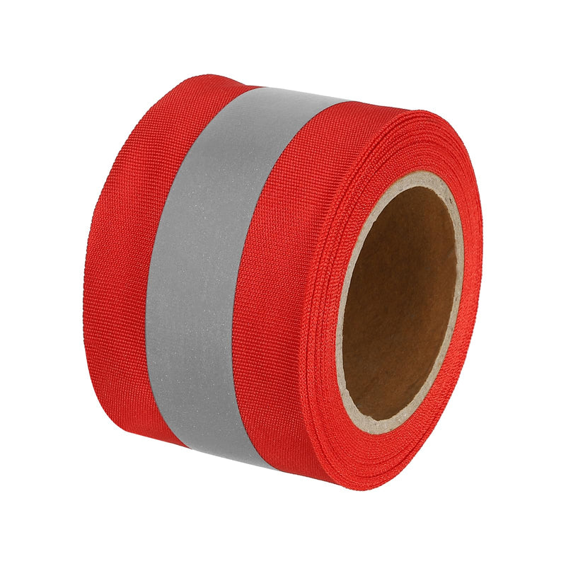 PATIKIL Reflective Tape Strip, 2" x 10Ft High Visibility Reflective Tape Sew-on DIY Warning Safety Fabric Webbing for Clothing Raincoats, Red 2 Inch x 10 Feet