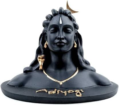 Adiyogi Shiva Statue for Car Dash Board, Pooja & Gift, Mahadev Murti, Idol, Lord Shankara for Home & Office Decor (ADIYOGI JI in Black) (Adiyogi), Resin