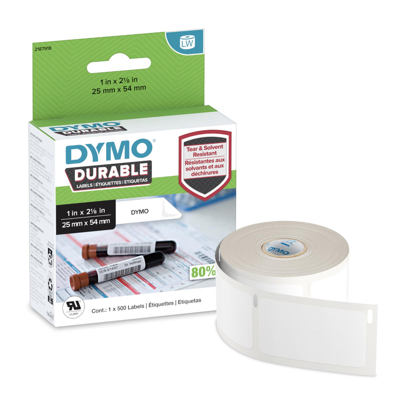 [Australia - AusPower] - DYMO LabelWriter Durable Laboratory and Medical Labels, 25 mm x 54 mm, 500 Labels 
