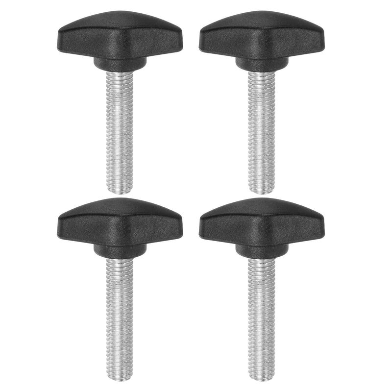 [Australia - AusPower] - HARFINGTON 4pcs Tee Wing Thumb Screws M8 x 35mm Standard Male Thread Plastic T Handles Hand Clamping Knobs Grip Thumbscrew, Black 