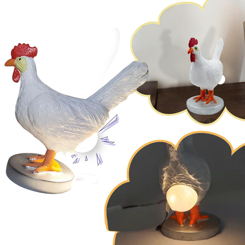 [Australia - AusPower] - Chicken Lamp,Chicken Egg Lampï¼ŒLifelike LED Egg Lampï¼ŒCreative Resin Chicken Night Light With USB Cable,Funny Chicken Lamp with Egg Light Bulb,Warm Table Lamp Decor,Birthday Christmas Gifts for Friends Art Deco 