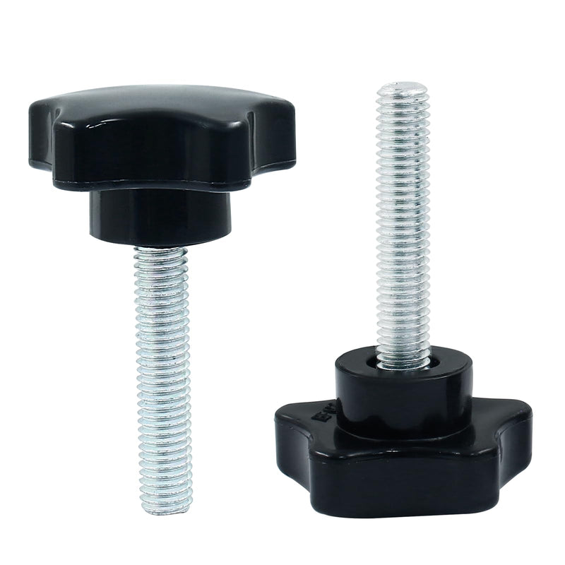 [Australia - AusPower] - 2 Pcs Star Hand Knob Tightening Screw M8x40mm Clamping Knob Screw Knob Handle for Umbrella Base Replacement(Black) M8*40(Star) 
