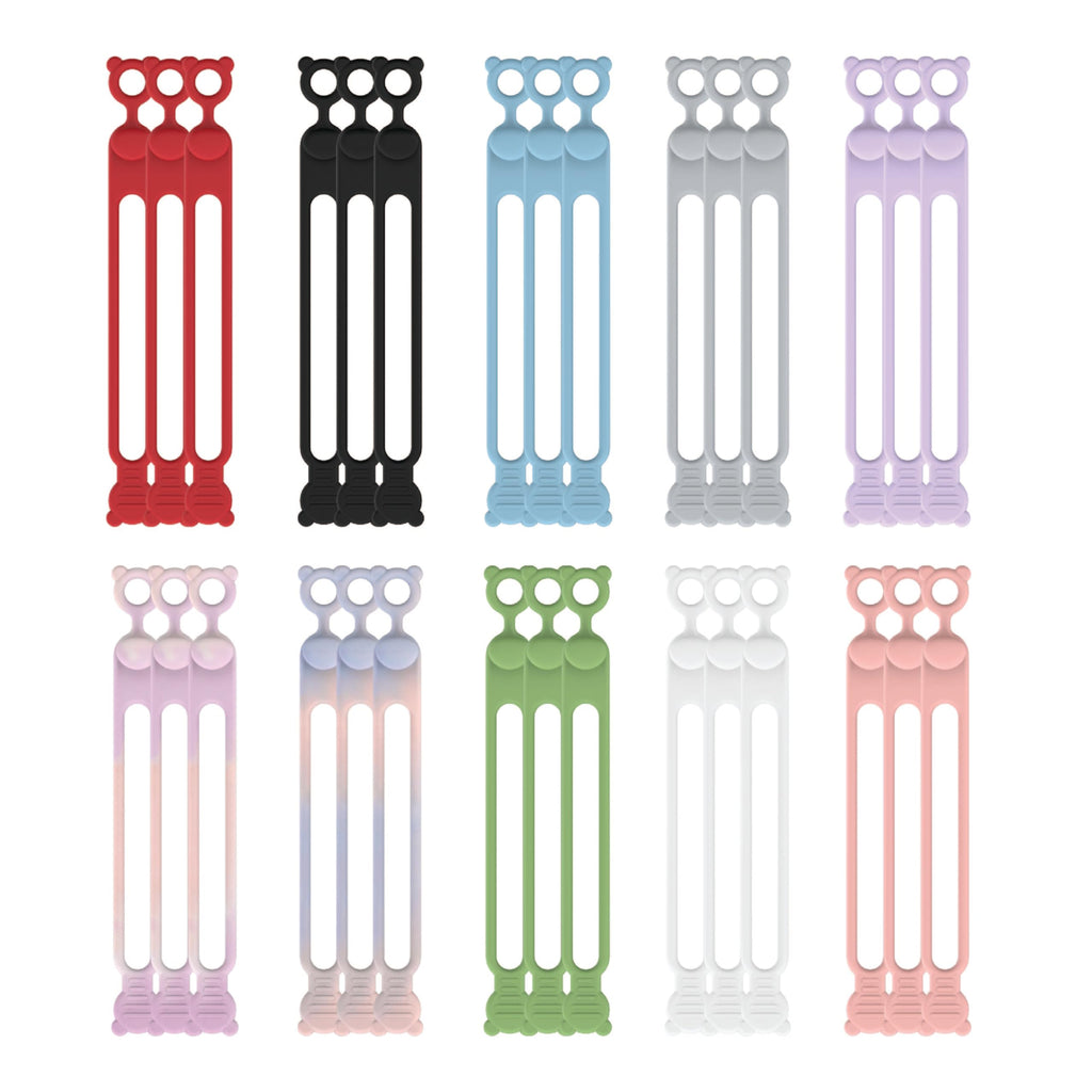 [Australia - AusPower] - 365Home 30-Pack Silicone Cable Ties Reusable, Rubber Cable Ties Cord Organizer Electronic Accessories in Home,Office,Kitchen,School,Travel 30pcs 