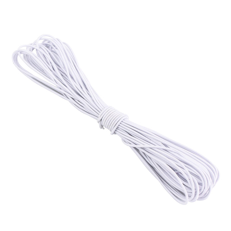 [Australia - AusPower] - 3/32 Inch White Bungee Cord (2mm), 40 Feet Heavy Duty Elastic Shock Cord Nylon Stretch String Bungee Rope for DIY Crafting Sewing, Tie Downs, Hair Ties (White, 3/32 inch x 40 ft) 2/32 inch x 40 ft 