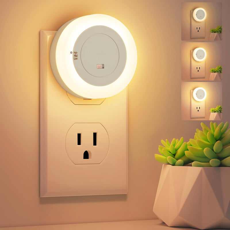 [Australia - AusPower] - FOLKSMATE LED Night Lights Plug in, Dimmable Nightlight Plug Into Wall with Light Sensor, Soft White Adjustable for Adults, Bedroom, Bathroom, 2-Pack 
