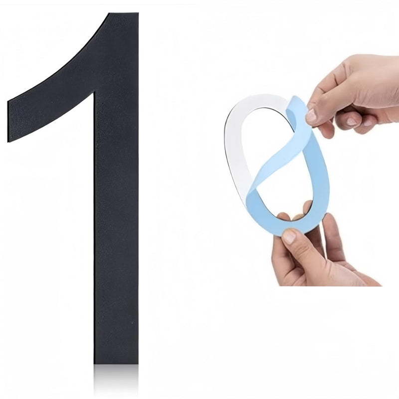 [Australia - AusPower] - Self-adhesive 5 Inch House Numbers, Acrylic House Number Modern House Numbers Black Mailbox Numbers for Outside Address Home Number for Apartments Office Hotel Room (Number 1) Number 1 