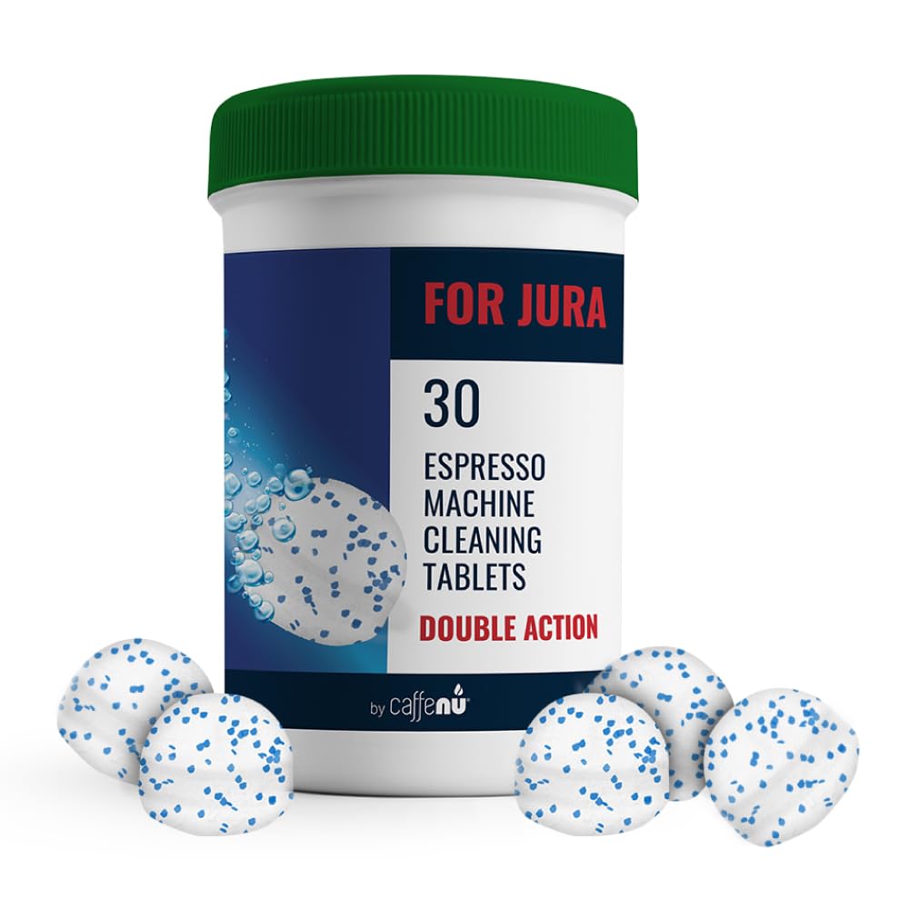 [Australia - AusPower] - Caffenu Jura Cleaning Tablets (30 Tablets) - Compatible with All Home & Pro Jura Coffee Machines - Espresso Cleaning Tablets Cleans Internal Parts, Portafilter, Inaccessible Areas 
