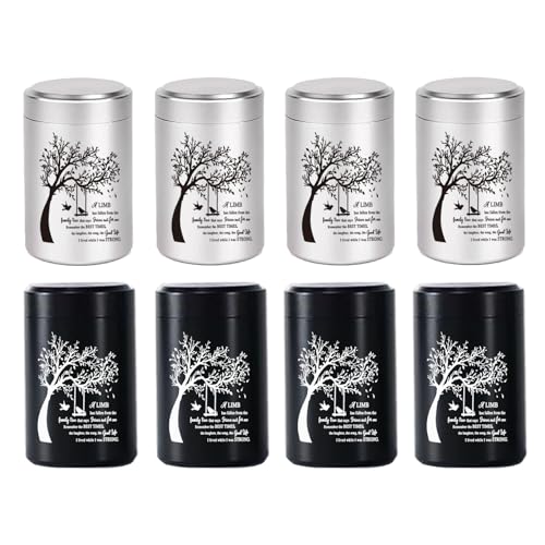 3 Inches Small Urns for Human Ashes Set of 8 Mini Urns for Sharing Small Keepsake Urns Memorial Ashes Holder-Family Tree Set of 8-bird tree