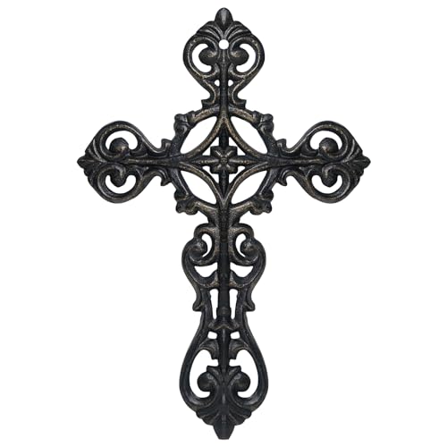 DreamsEden Metal Cross Wall Decor, Small Hanging Art Home Room Decoration, 8.5’’H Antique Black