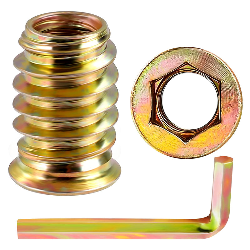[Australia - AusPower] - 3/8"-16 Threaded Inserts for Wood Nutsert Furniture Screw-in Nut 20mm Length Hex Drive, 20 PCS 3/8"-16 x 20mm 