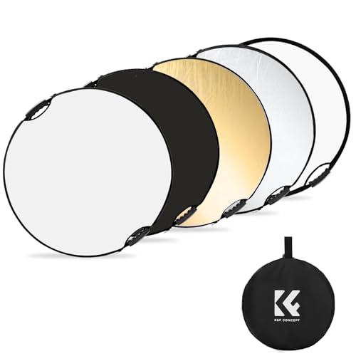 K&F CONCEPT 5-in-1 Light Reflector, 32"/80cm with Handle Grip & Bag 32 inches (80 cm)