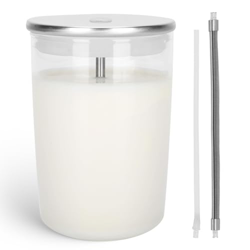 Glass Milk Container for Jura & Stainless Steel Milk Pipe Casing with HP3 Adapter, Compatible with Jura Coffee Machine Models: Z8, Z6, J6, S8, S80, E8, GIGA X8cG2 / X8G2/X3cG2 / X3G2, X8, X10, WE8 Container+ Pipe Casing