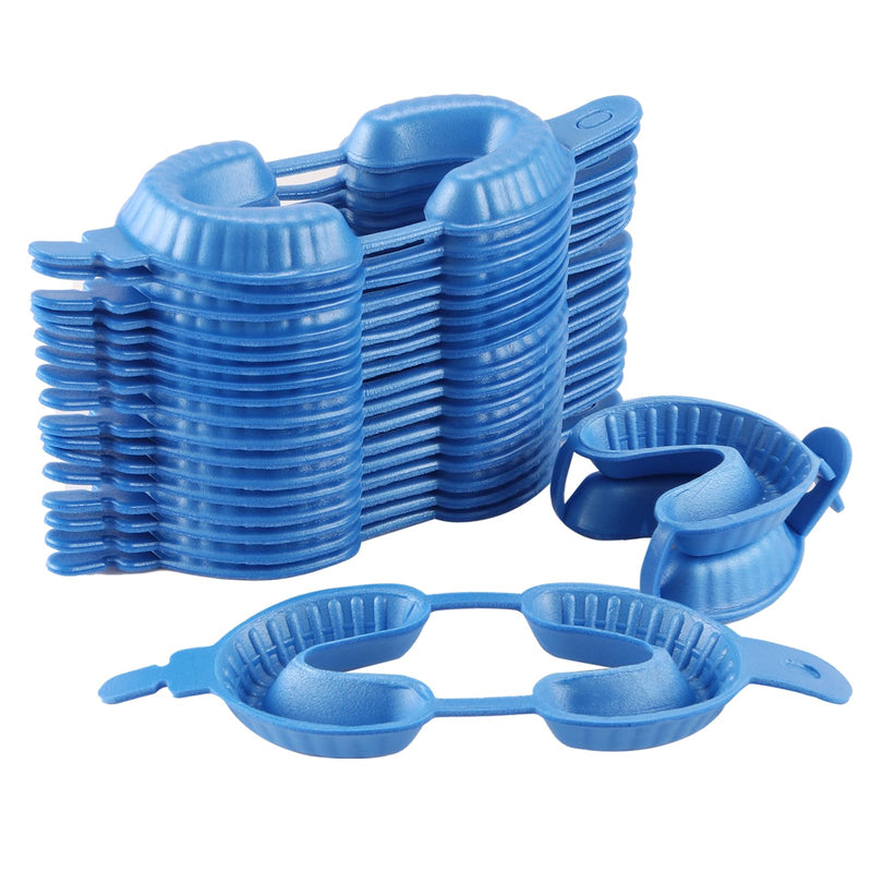 [Australia - AusPower] - JMU 50 Pairs Disposable Dental Fluoride Trays, Dual Arch Fluorinated Foam Tray Large 