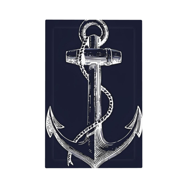 [Australia - AusPower] - Navy Blue Nautical Anchor No Device Light Switch Cover 1 Gang Wall Plate Decorative Blank Switchplate Electrical Faceplate for Bathroom Home Living Room Bedroom Art Panel Decorate 5" x 3" 1-Gang No Blank Navy Blue Nautical Anchor Wall Plate 